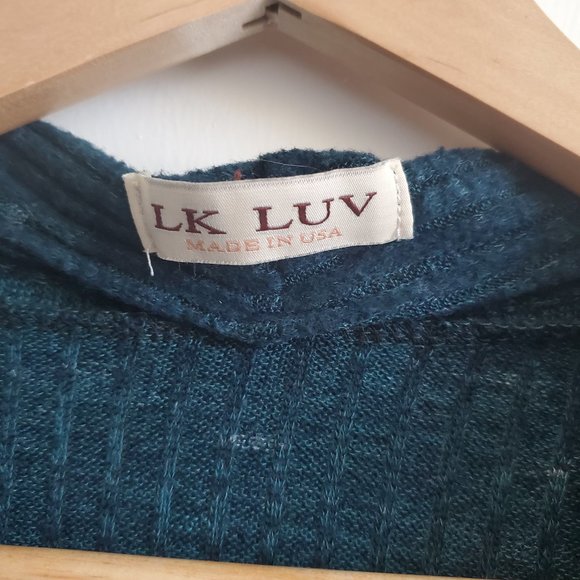 LK LUV Open Front Ribbed Duster Cardigan, Size S - Picture 3 of 5